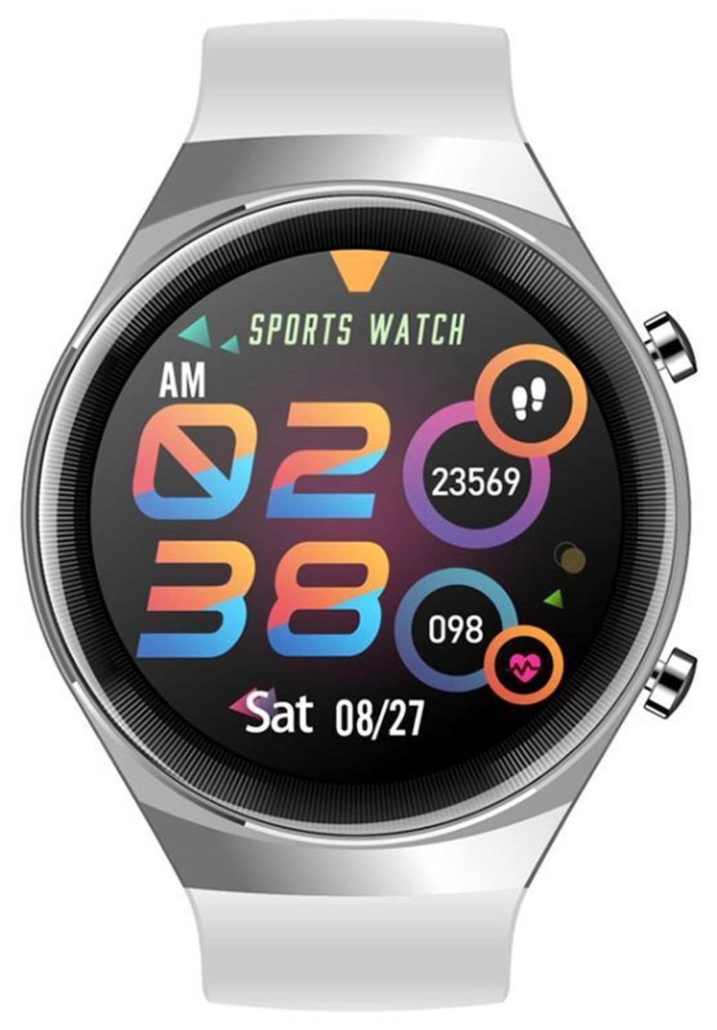 Smartwatch męski na białym pasku Rubicon RNCE68. Bluetooth. Zdalne rozmowy przez zegarek  (2).jpg